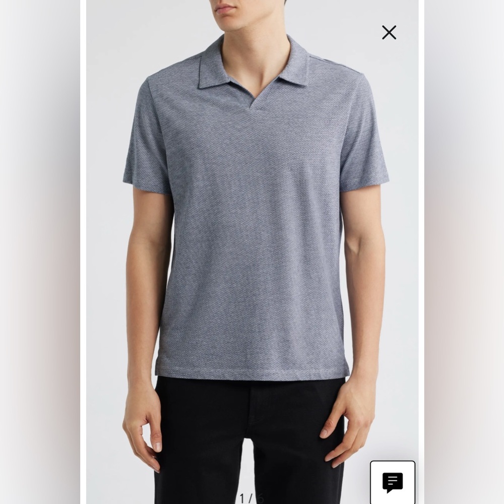 Robert Barakett Ricky Johnny Collar Polo, Navy, Large